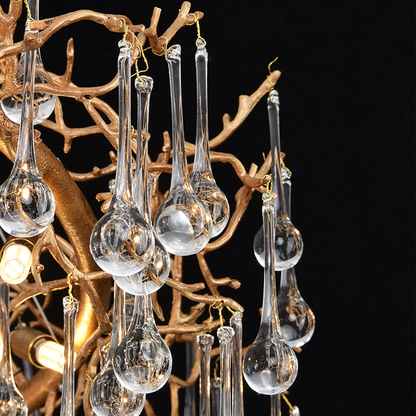Iris Raindrop Clear Crystal Ring Branch Chandelier - Richardrider