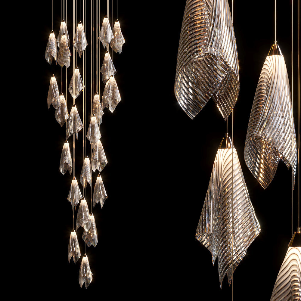 Crystal Mesh Fold Chandelier