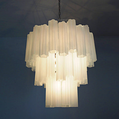Murano Glass Chandelier – 48 tubes – matte white