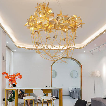 Della Modern Gold Leaf Living Room Chandelier - Richardrider