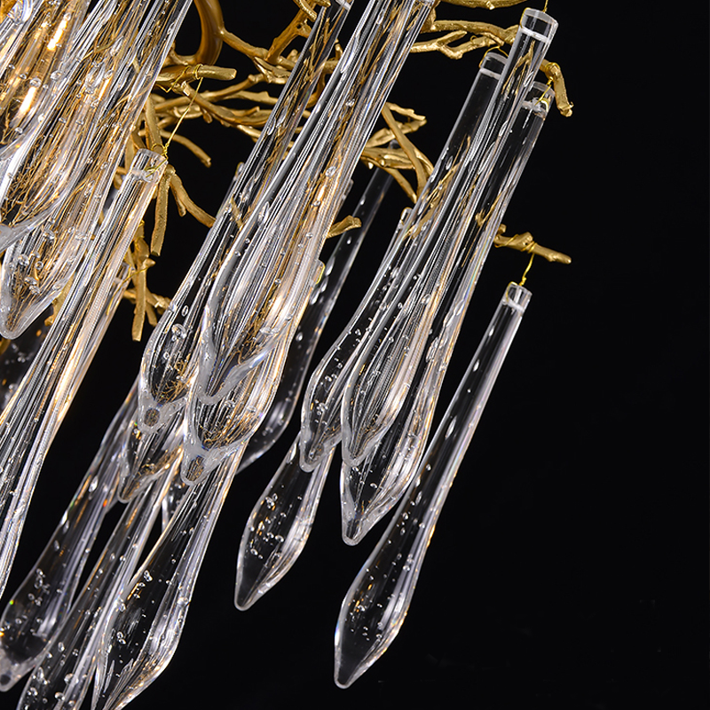Iris Raindrop Round Branch Crystal Chandelier - Richardrider