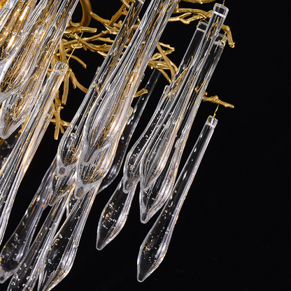 Iris Raindrop Round Branch Crystal Chandelier - Richardrider