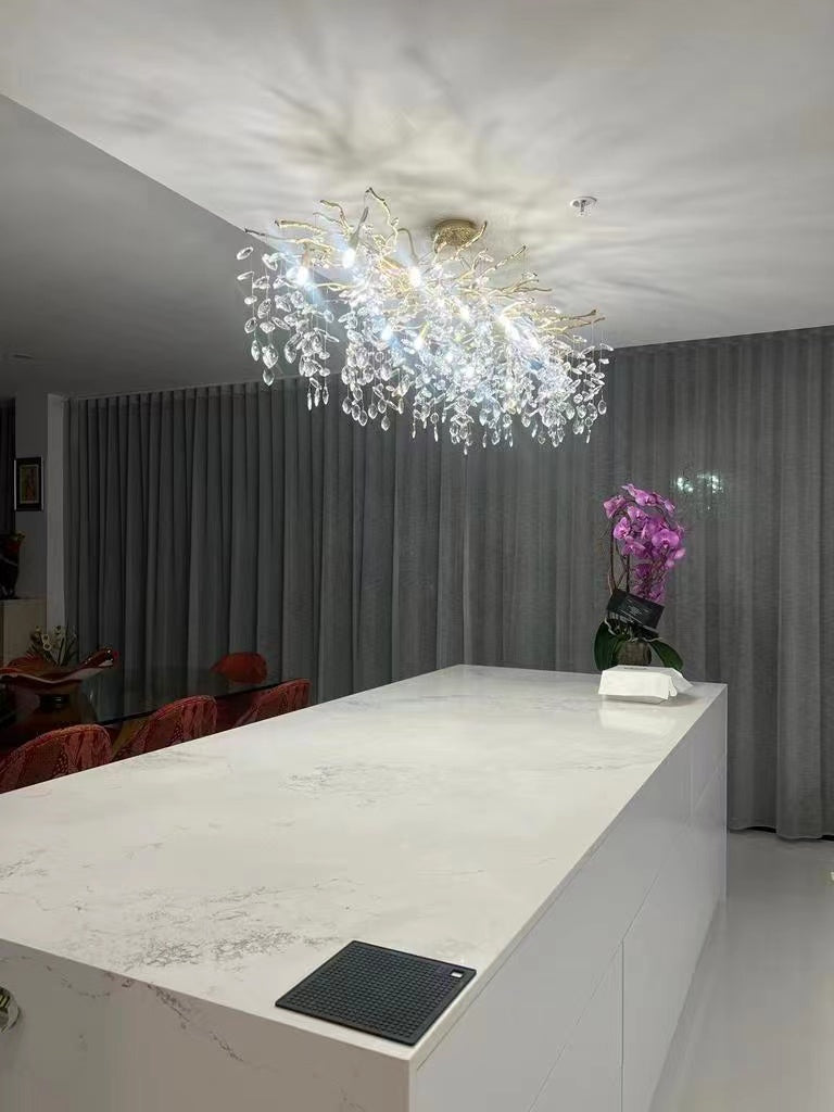 French Branch Elegant Crystal Leaves Chandelier - Richardrider