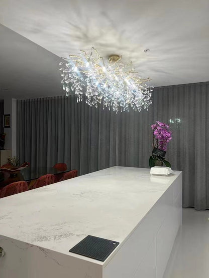 French Branch Elegant Crystal Leaves Chandelier - Richardrider