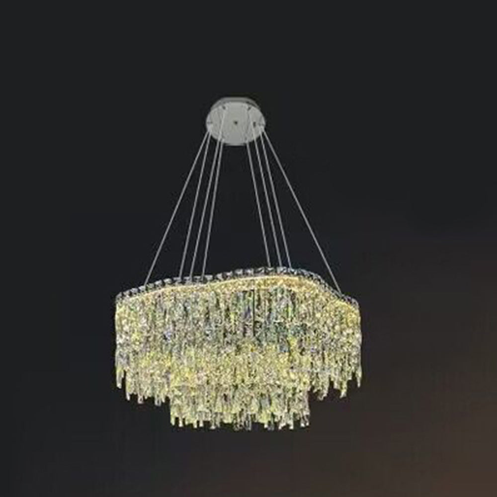 Modern Luxury Irregular Round/Oval Crystal Chandelier Set For Bedroom/Living Room/Dining Room