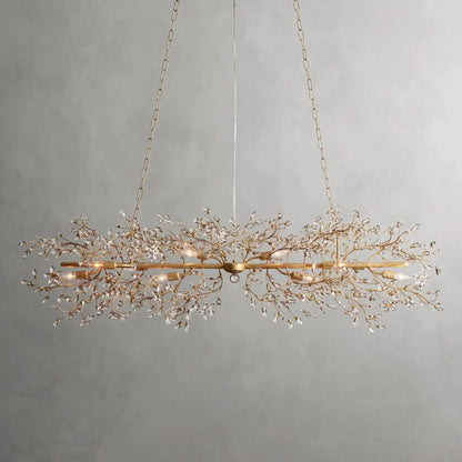 Crystal Flowers Fiore Linear Chandelier