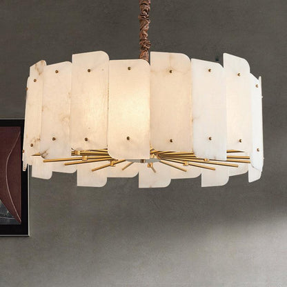 Alabaster Lorry Round Chandelier 20" 31" - Richardrider