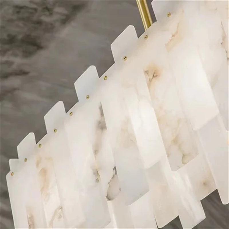 Modern Flake Alabaster Linear Chandelier - Richardrider
