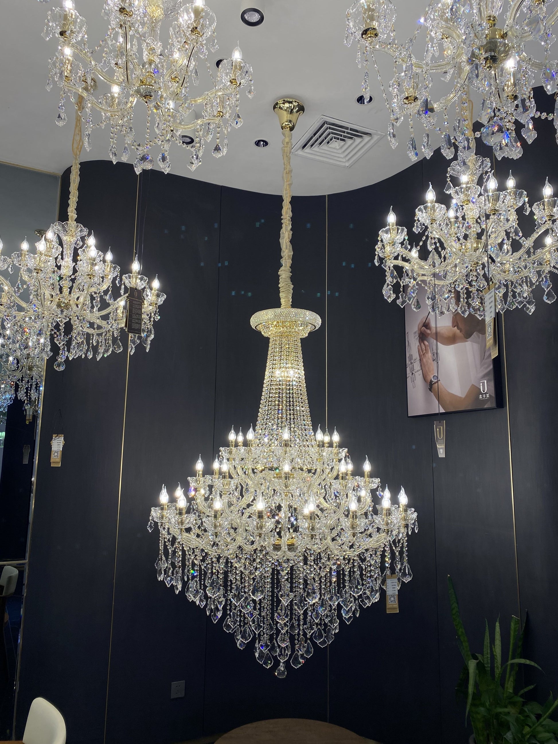 Extra Large French Candle Crystal Branch Chandelier for Foyer and Staircase - Richardrider