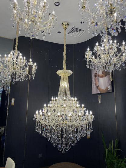 Extra Large French Candle Crystal Branch Chandelier for Foyer and Staircase - Richardrider