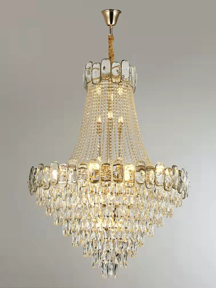 Foyer Staircase Chandelier Luxury K9 Crystal Ceiling Light For Living Room / Hallway - Richardrider