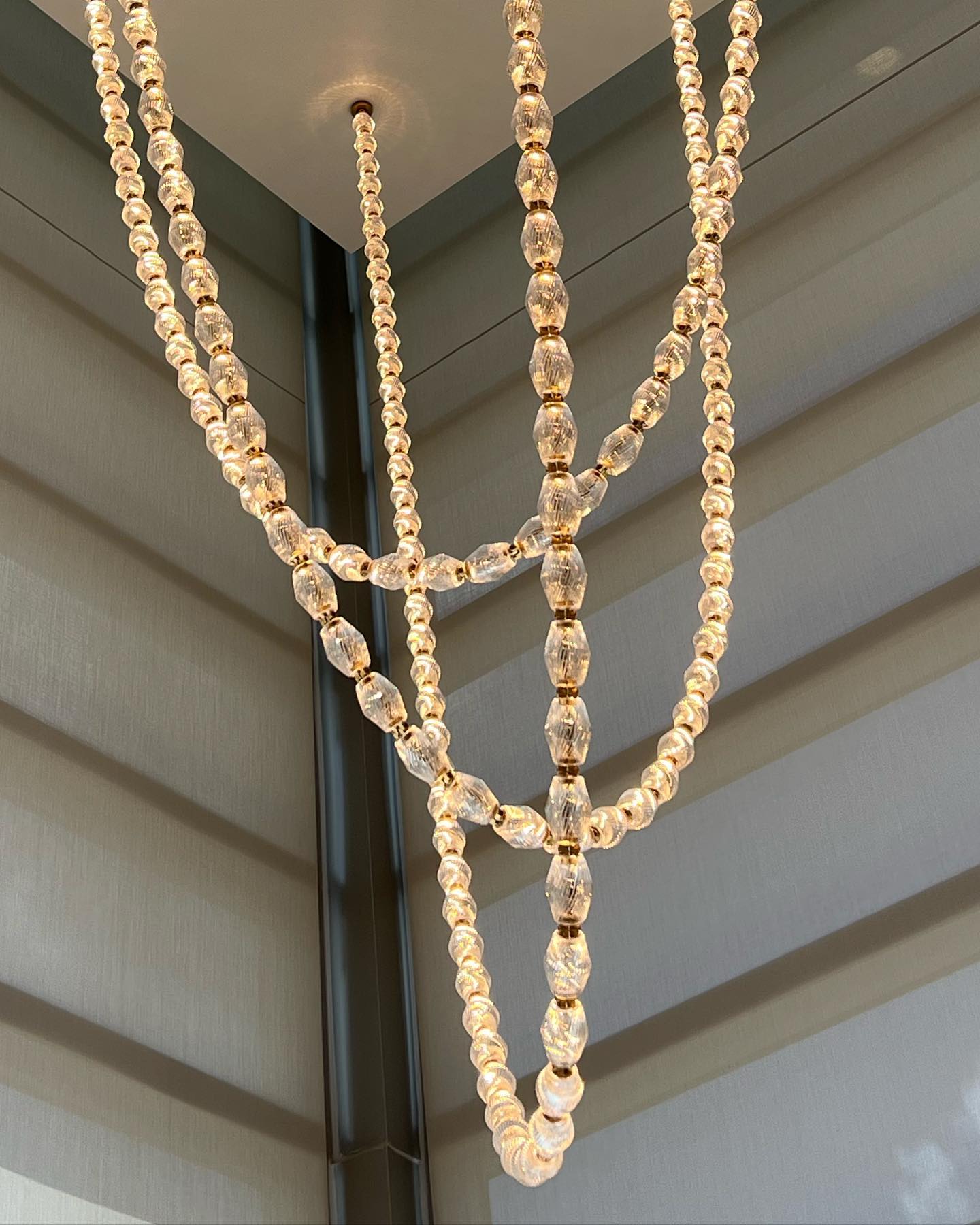 Creative Glass Pearl Necklace Pendnat Chandelier for Living/Dining Room/Staircase - Richardrider