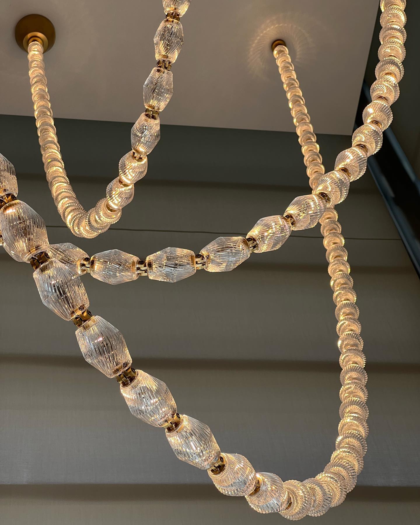 Creative Glass Pearl Necklace Pendnat Chandelier for Living/Dining Room/Staircase - Richardrider