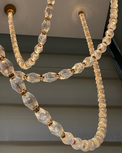 Creative Glass Pearl Necklace Pendnat Chandelier for Living/Dining Room/Staircase - Richardrider