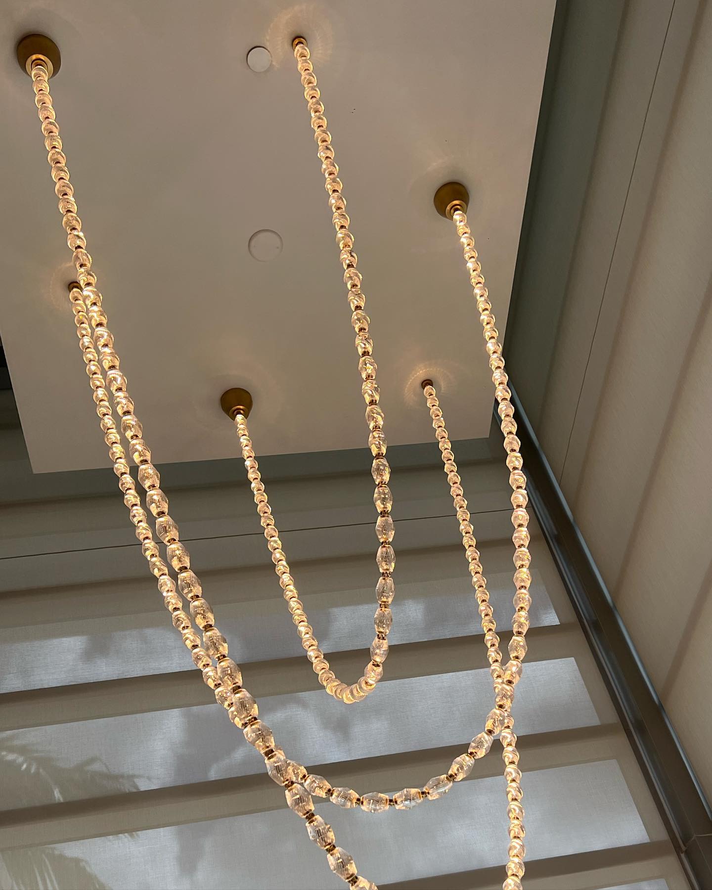 Creative Glass Pearl Necklace Pendnat Chandelier for Living/Dining Room/Staircase - Richardrider