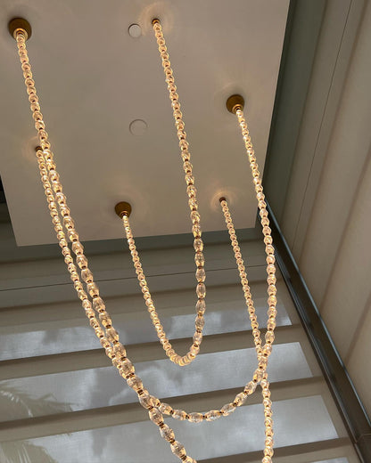 Creative Glass Pearl Necklace Pendnat Chandelier for Living/Dining Room/Staircase - Richardrider