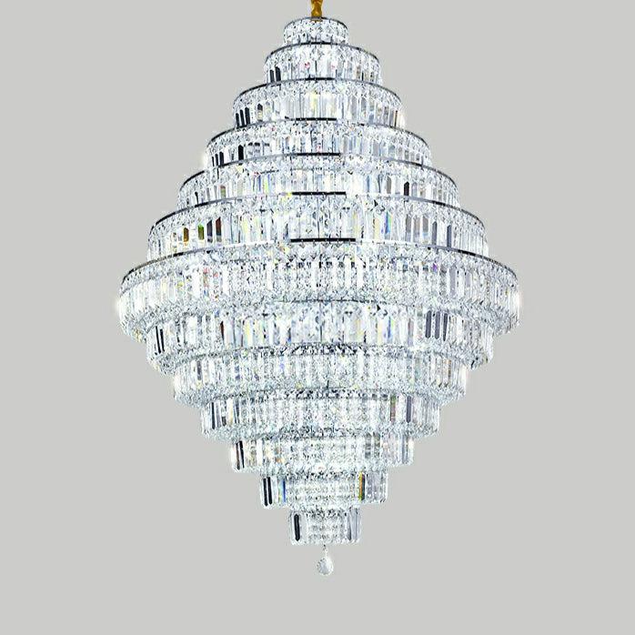 Chrome/ Silver/ Gold Extra Large Chandelier For Foyer Living Room Staircase Crystal Ceiling Lighting Fixture - Richardrider
