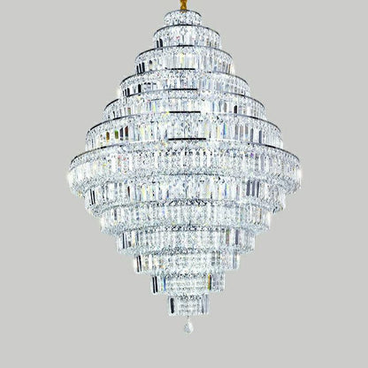 Chrome/ Silver/ Gold Extra Large Chandelier For Foyer Living Room Staircase Crystal Ceiling Lighting Fixture - Richardrider