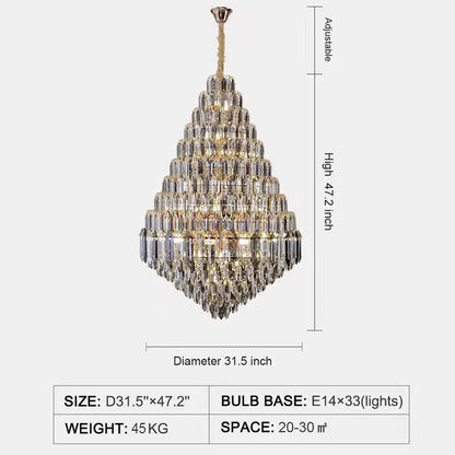 Staircase/Foyer Chandelier With High Clarity Crystals Luxury Ceiling Light - Richardrider