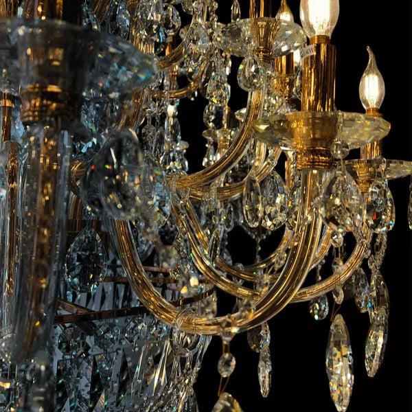 Extra Large European-style Multi-layers Candle Luxury Crystal Chandelier Gold Art Foyer/Staircase Decorative Light Fixture - Richardrider