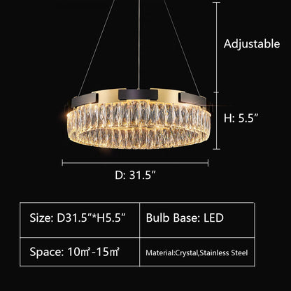 New Designer Recommended Modern Light Luxury Round/Oval Crystal Chandelier for Living Room/Dining Room