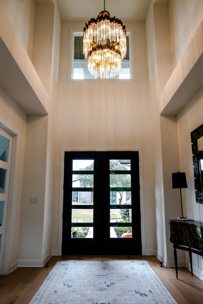Large Elegant Multi-layers Glam Glass Chandelier for High-ceiling Staircase/Entryway/Living/meeting Room - Richardrider