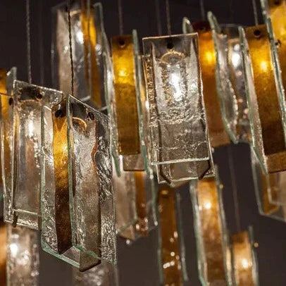 Art Design 1/25/60/84-Light Colorful Rectangle Cluster Glass Tile Pendant/Chandelier - Richardrider