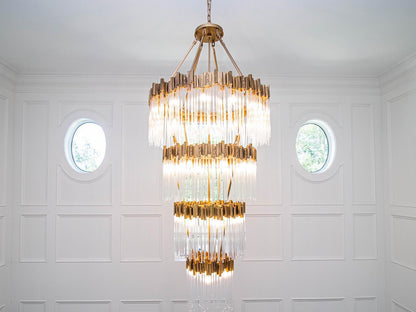 Large Elegant Multi-layers Glam Glass Chandelier for High-ceiling Staircase/Entryway/Living/meeting Room - Richardrider