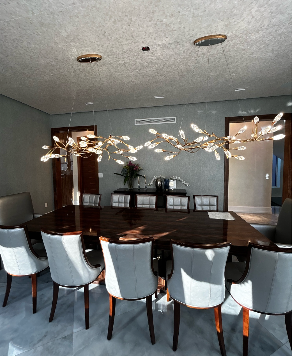 Modern Linear/Round Floral Branches Crystal Chandelier - Richardrider