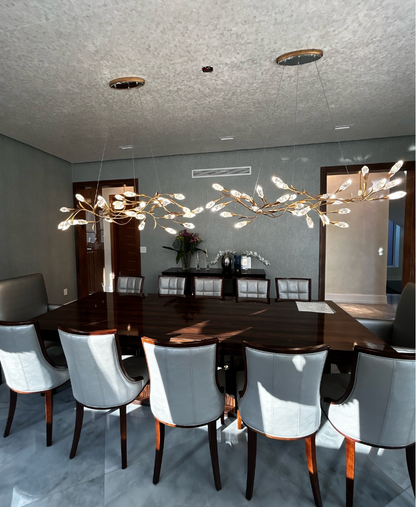 Modern Linear/Round Floral Branches Crystal Chandelier - Richardrider