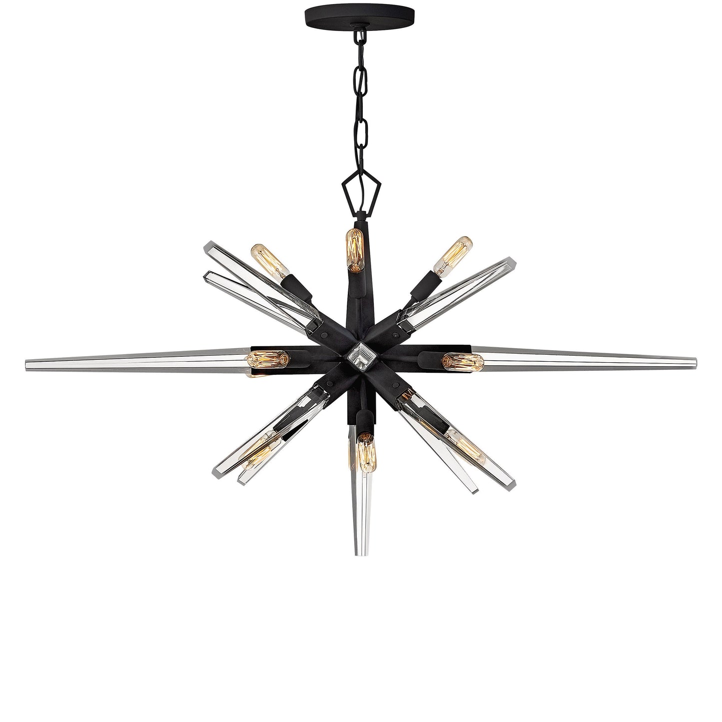 Ravylen Oval Chandelier Steel & Glass 40"W x 26"D