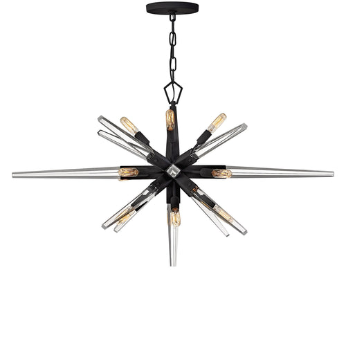 Ravylen Oval Chandelier Steel & Glass 40"W x 26"D