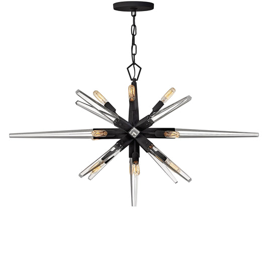Ravylen Oval Chandelier Steel & Glass 40"W x 26"D