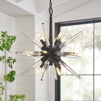 Ravylen Orb Chandelier Steel & Glass 36"W x 36"D