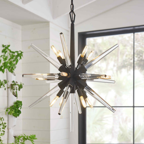 Ravylen Orb Chandelier Steel & Glass 36"W x 36"D