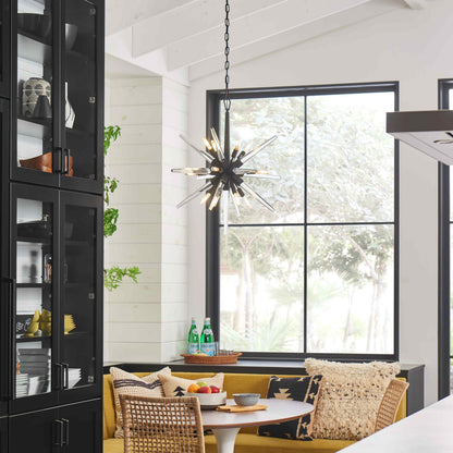 Ravylen Orb Chandelier Steel & Glass 36"W x 36"D
