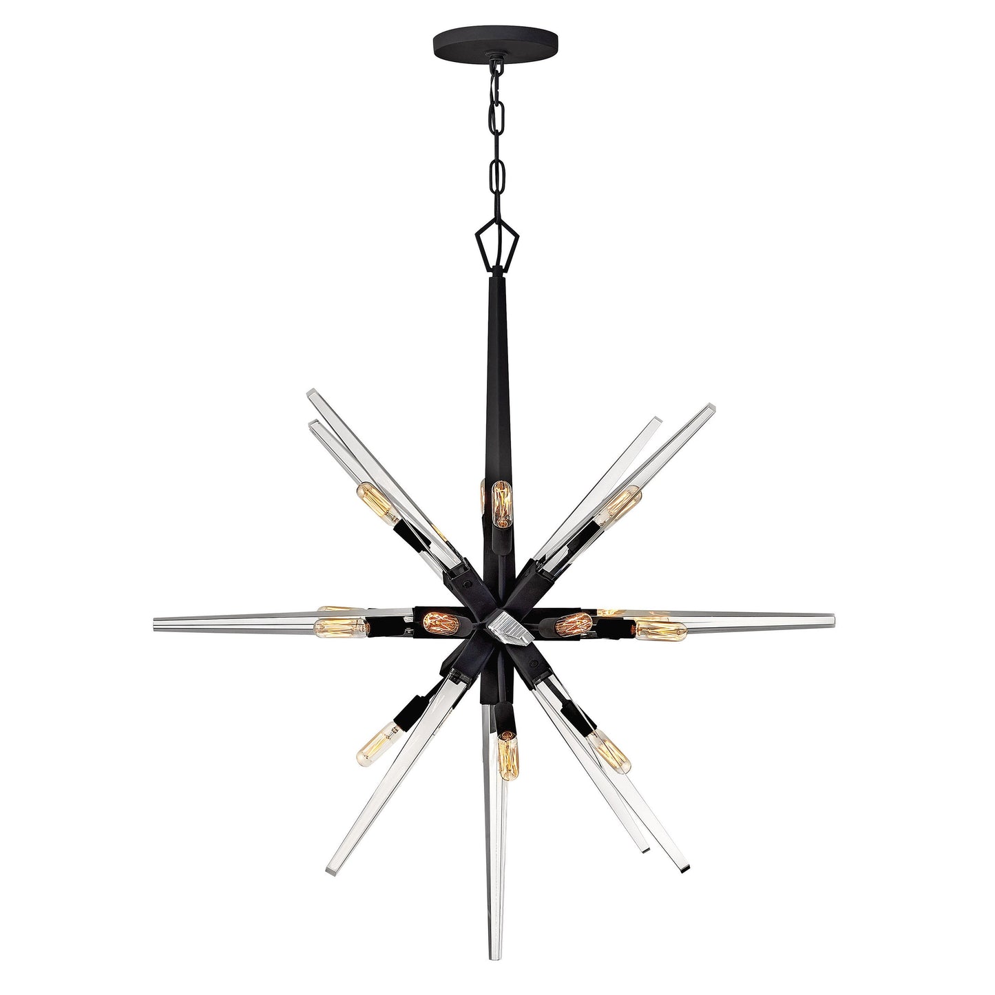 Ravylen Orb Chandelier Steel & Glass 36"W x 36"D