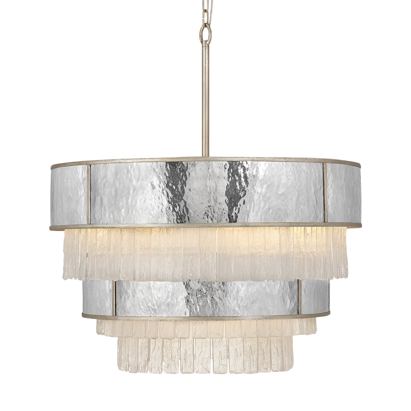 Quaimond Multi Tier Chandelier Steel & Glass 32"D