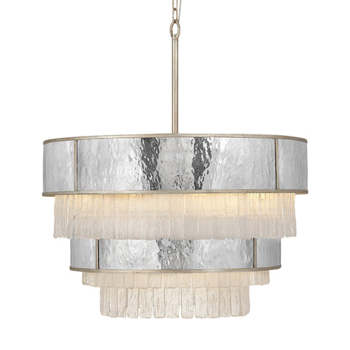 Quaimond Multi Tier Chandelier Steel & Glass 32"D