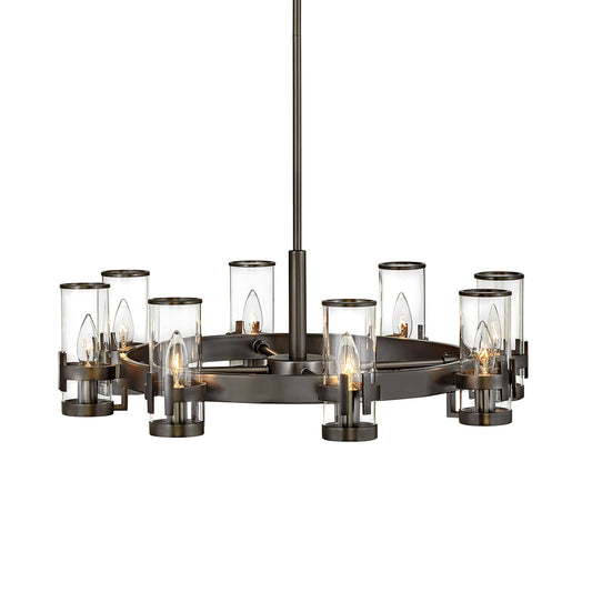 Ariorix Chandelier Steel & Glass 27"D