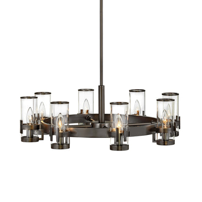 Ariorix Chandelier Steel & Glass 27"D