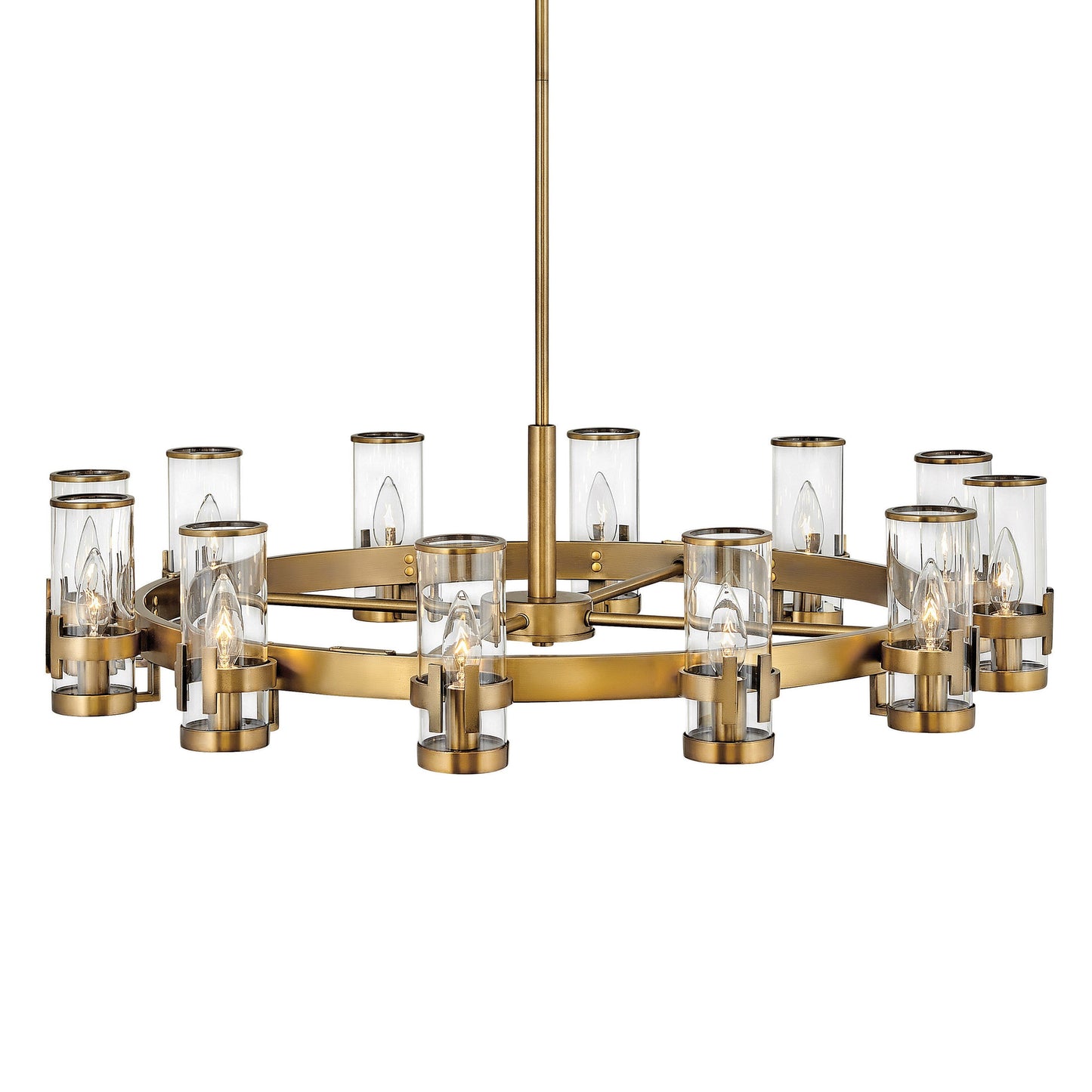 Ariorix Chandelier Steel & Glass 27"D