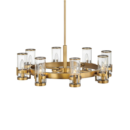 Ariorix Chandelier Steel & Glass 27"D