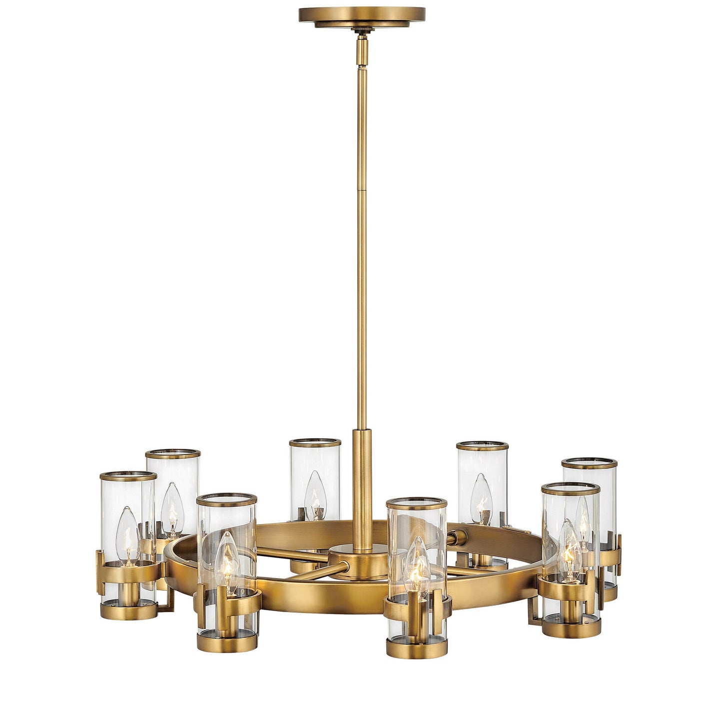 Ariorix Chandelier Steel & Glass 27"D