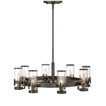 Ariorix Chandelier Steel & Glass 27"D