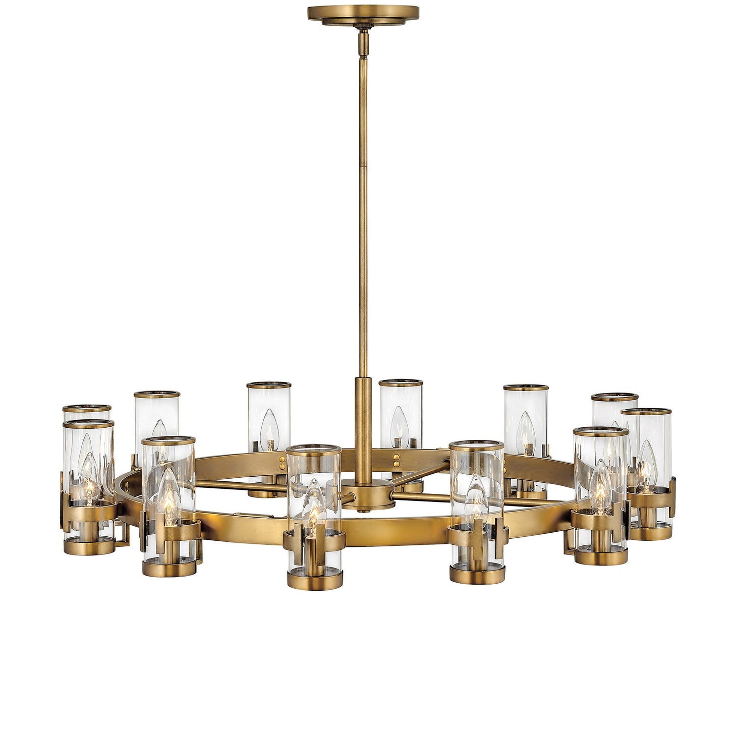 Ariorix Chandelier Steel & Glass 27"D