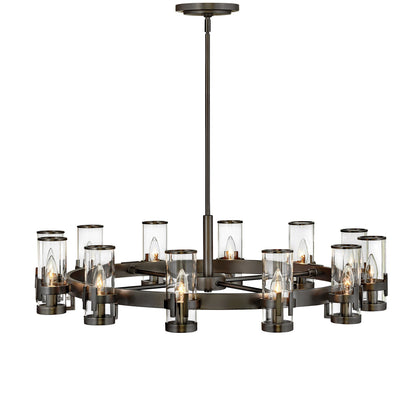 Ariorix Chandelier Steel & Glass 27"D