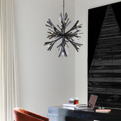 Vereiwyn Orb Chandelier Steel & Glass 22"W x 22"D