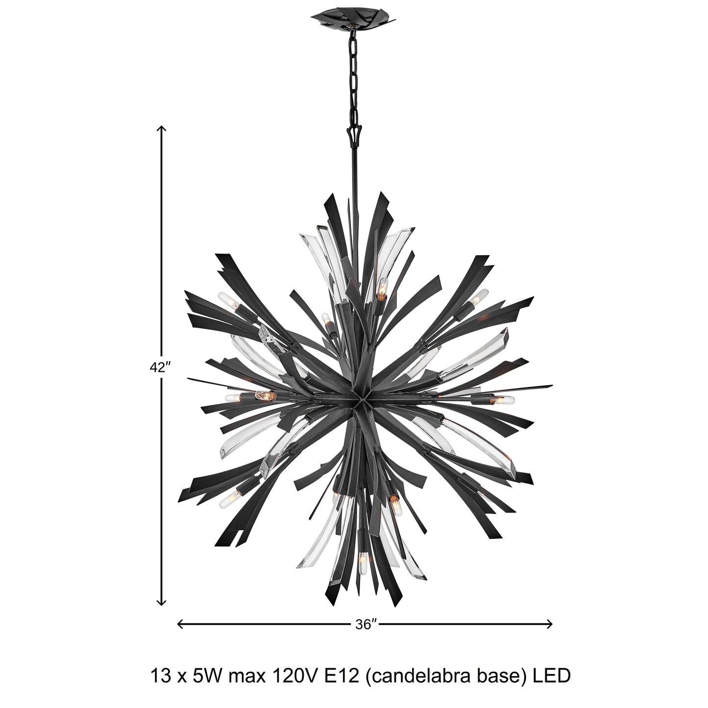 Vereiwyn Orb Chandelier Steel & Glass 22"W x 22"D