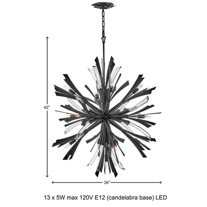 Vereiwyn Orb Chandelier Steel & Glass 22"W x 22"D